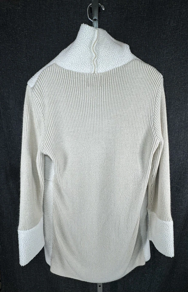 Cárdigan largo abierto crema Michelle Nicole mezcla lana/acrílico Foto 2 de 4