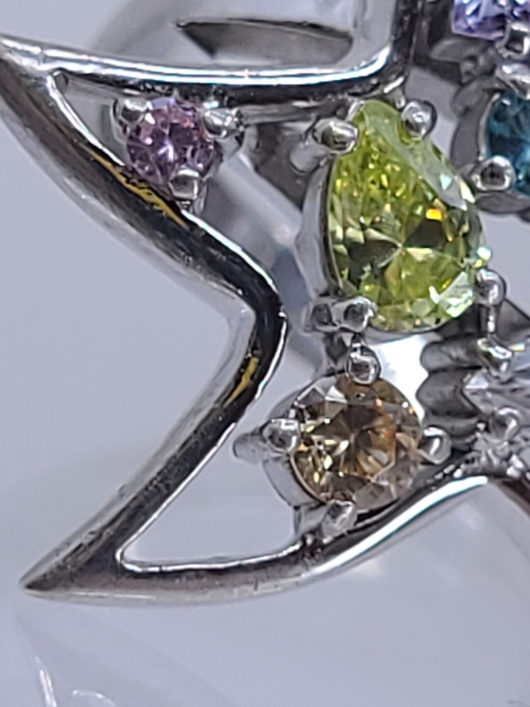 Large Star Statement Sterling Silver 925 Multi-Ge… - image 3