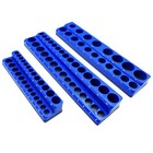 3 pcs 1/2 3/8 1/4-in Metric Blue Magnetic Socket ABS Organizer Socket ...
