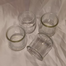 4 Glass Oui Yogurt 5oz Jars Label Removed, Candles Crafts DIY Home Decor Storage