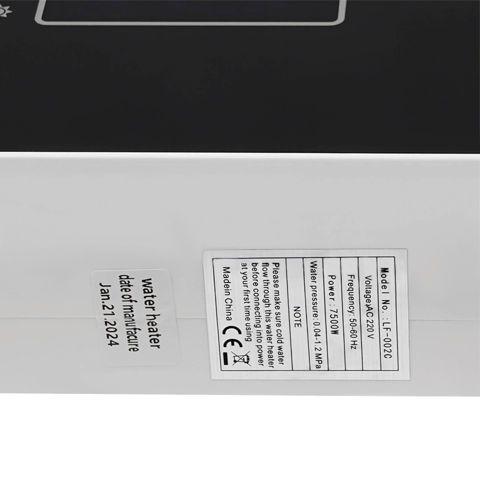 WATER HEATER, INSTANT ELECTRIC WATER HEATER, WATER HEATER WITH LED