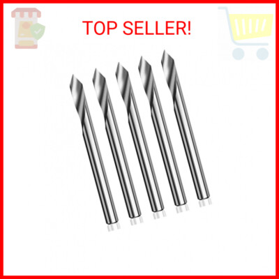 Spiral 60 Degree V Groove Engraving Tool Flat Bottom CNC Router Bits 1/8 Inch Sh