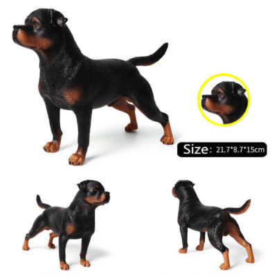 Rottweiler Hundefigur – Miniatur Aus Kunststoff, Realistisch, 22 Cm, Deko Oder Spielzeug