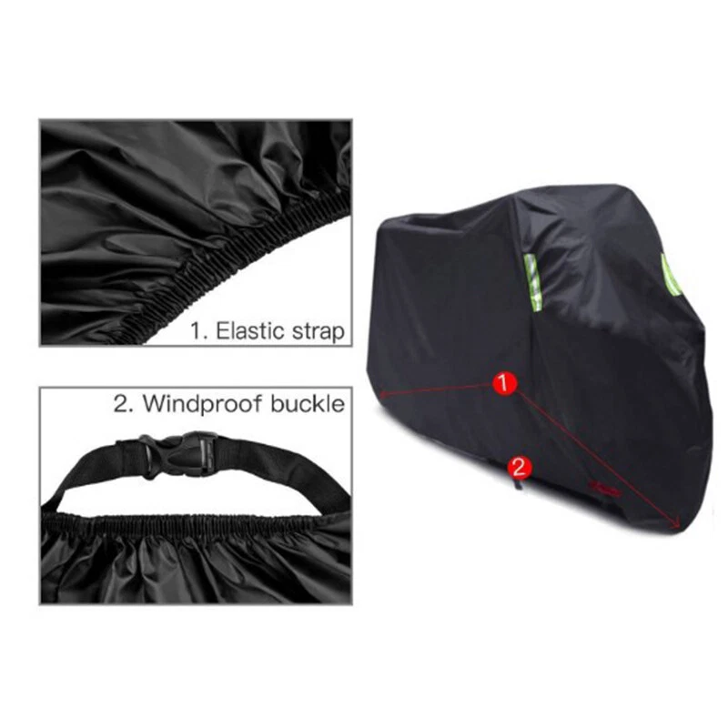 3XL BLACK Motorcycle Waterpoof Cover FOR Honda Shadow VTX1300 VTX1800 VT 750 US - Image 3 of 4