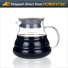 BLUE BREW Borosilicate Glass Coffee Server, 600 ML, Clear