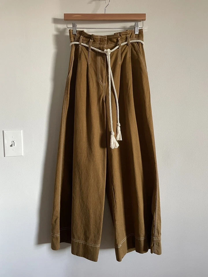 Calça ULLA JOHNSON Soren cintura alta perna larga (tamanho 4)