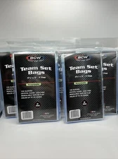 BCW Resealable Team Set Bags 5 Packs of 100 Sleeves Holds Up to 35 Cards   