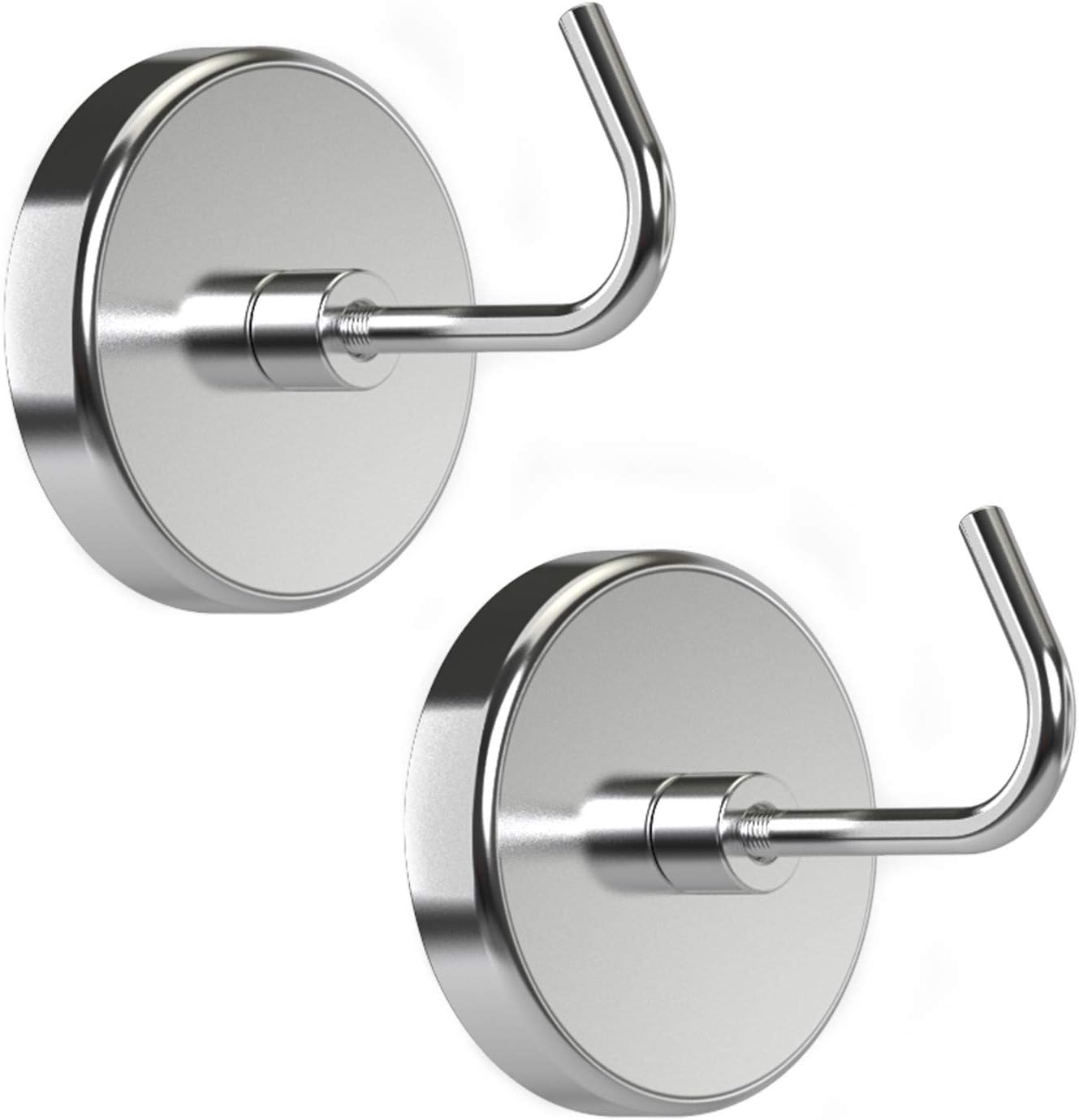 Extra-Strong Set Magnetic Hooks, 2Pc, Chrome, 2 Count