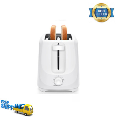 2-Slice Toaster White with 6 Shade Settings and Removable Crumb Tray, Electric
