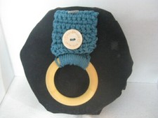Crochet Kitchen Towel Wood Ring Holder   Gift Idea