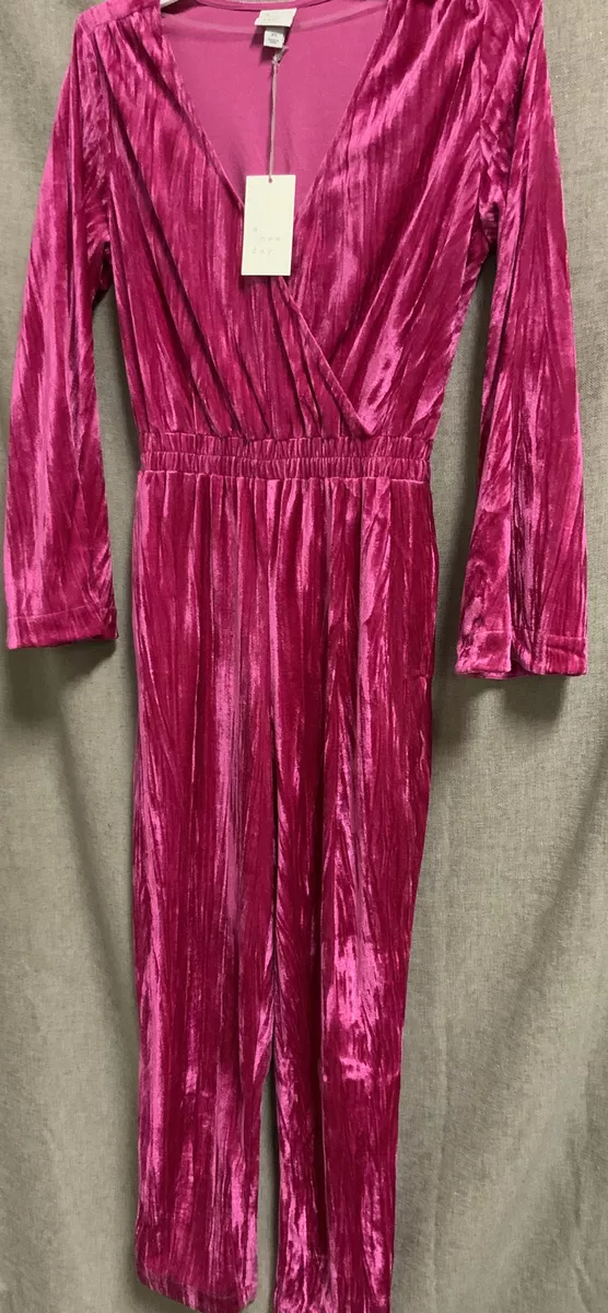 Velvet pink jumpsuit discount