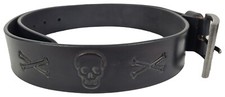Cintura vera pelle teschio teschio nero corvo - steampunk gotico