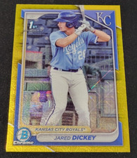 2024 Bowman #BCP-19 Jared Dickey Bowman 1st Yellow Mojo Ref 73/75 - KC Royals
