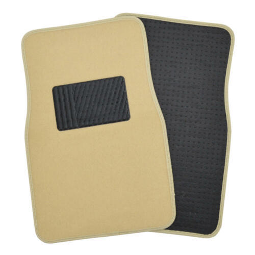 Light Beige Tan Cream Car Floor Mats Liner Pads Utility Mat Standard Fit 4pc Set - Picture 2 of 9
