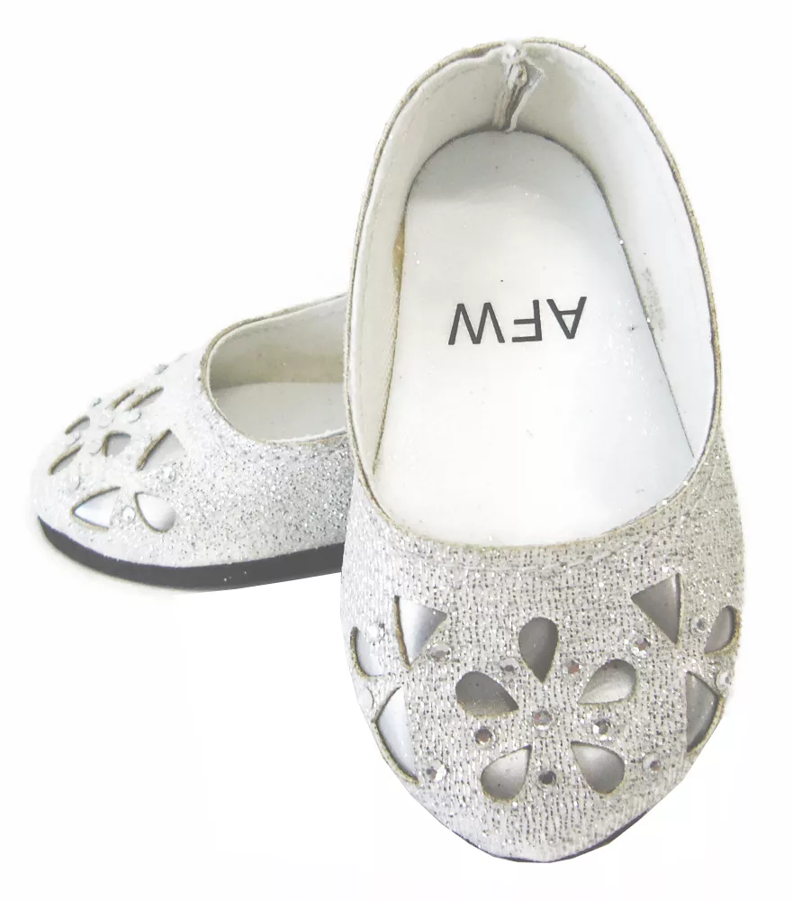 Flat silver hotsell glitter shoes