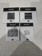 STAMPIN' UP! BIG SHOT Lot Of 4 Embossing Folder: Tin Tile, Lace Dynamic, Floral.