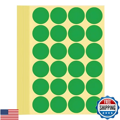 720 Pieces Colored Dot Stickers Round, 1-1/4'' Self Adhesive Color Coding Lab
