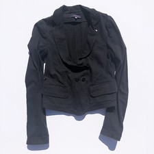 KENZO PARIS BLACK COTTON BLAZER JACKET SIZE 40