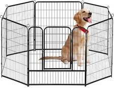 Metal Dog Pen 24/32/40 Inch Heavy Duty Playpen Pet Exercise Fence w/Door Outdoor