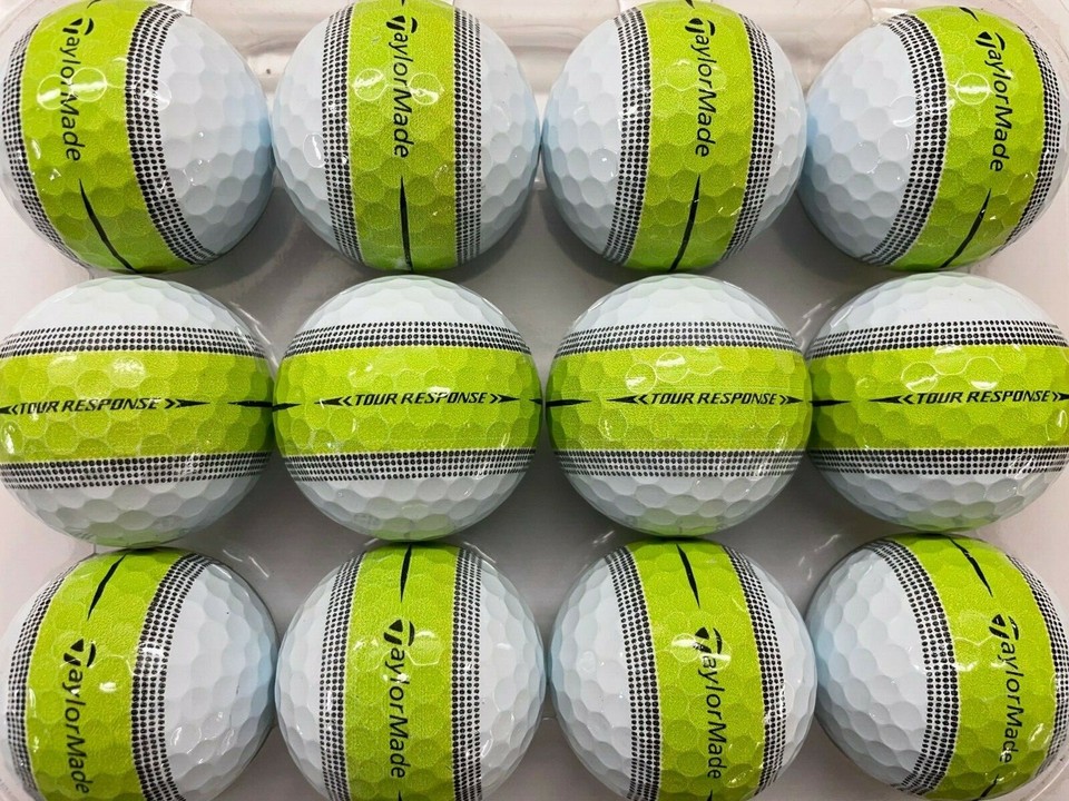 12 TAYLORMADE TOUR RESPONSE 'STRIPE' GOLF BALLS PEARL / GRADE A LAKE