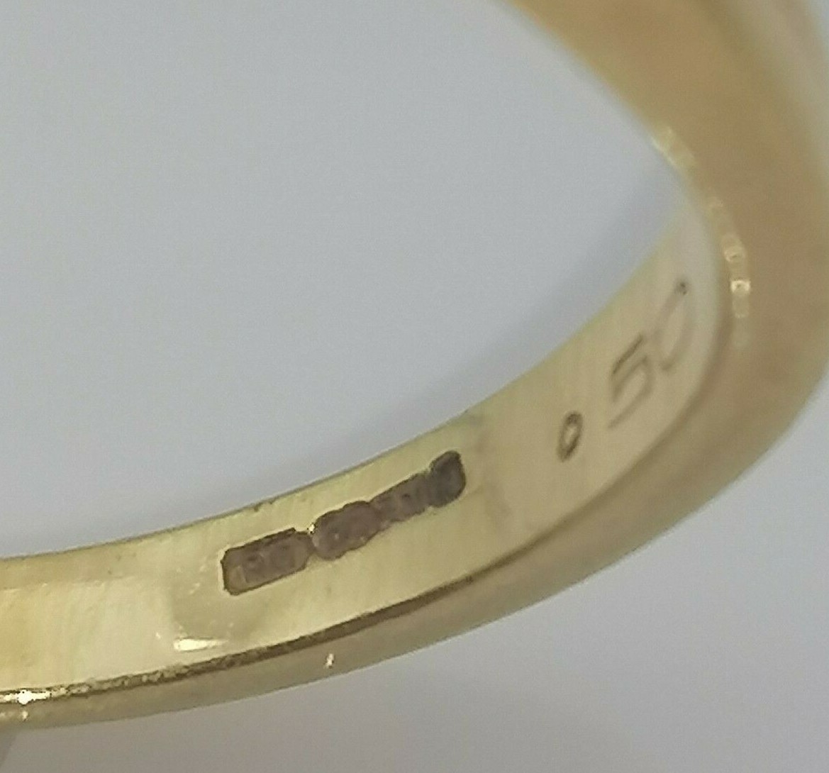 Ladies Womens 18ct 18carat Yellow Gold Trilogy Set Diamond Ring UK Size