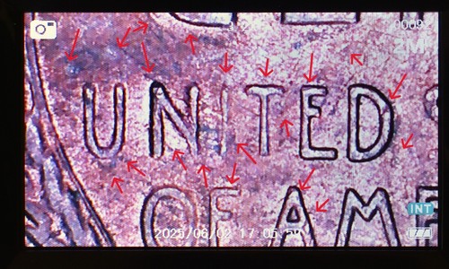 1949 D Penny Error Red Mint State Multi Error Double Die, Cracks Collar Filled D - Picture 12 of 24