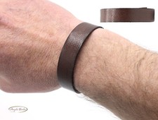 Bracciale da uomo in cuoio braccialetto vera pelle artigianale made in italy per