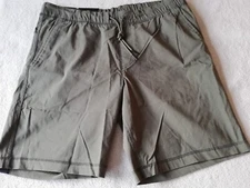 Copper & Oak Men's Large Tech Elastic Waist Drawstring Pull-on Shorts Green New.