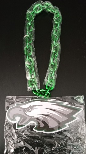 New Philadelphia Eagles Chain Necklace 34 inches BIG 3D Foam Logo - Picture 12 of 14