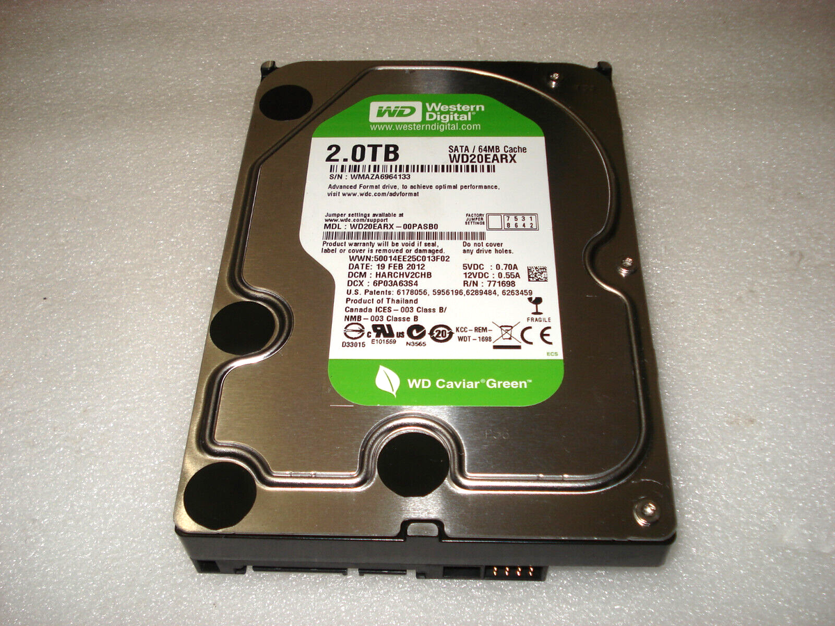 Western Digital WD20EARX-00PASBO 2.0TB SATA/64MB Cache Hard
