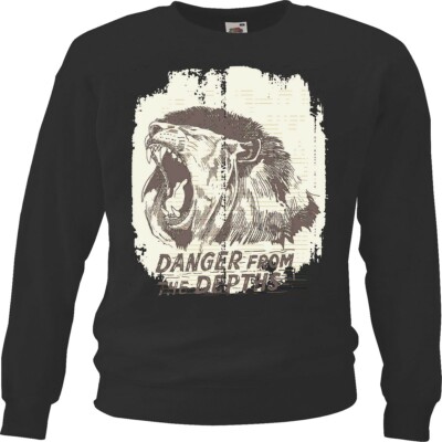 Sweatshirt DANGER FROM THE DEPTHS LÖWE WILDTIER RAUBKATZE RAUBTIER WILDNIS LÖWE