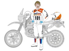 DECALS 1/12 PILOTE + CASQUE BMW R80 G/S - #101 PARIS-DAKAR 1985 - BS12-047