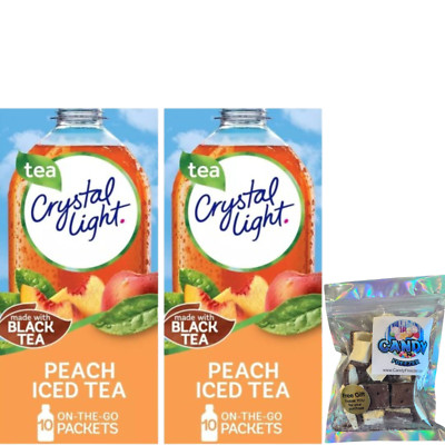 Crystal-Light On The Go Drink Mix 2 Pack of 10pck/0.13oz (Peach Iced Tea)
