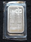 John Matthey 1 ounce 0.999 Fine Silver Bar w/ serial number
