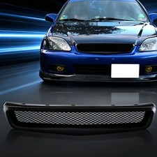 Black Front Upper Hood Grille Mesh Grill For 1999 2000 Honda Civic Jdm Type 99 Black Front Upper Hood Grille Mesh Grill For 1999 2000 Honda Civic Jdm Type 99