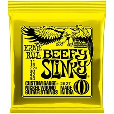 Ernie Ball 2627 Beefy Slinky Nickel Electric Guitar Strings, 11-54