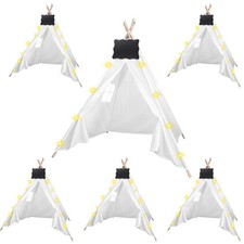 6pcs Teepee Tents Set with Markeable Small Blackboards and 10FT String Lights...