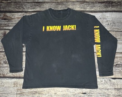 VTG Jack Daniels I Know Jack L/S T- Shirt  Whiskey Double Side Promo Size Large