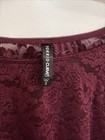 Torrid Bralette with Short Sleeves Longline Burgundy Size 2 Lace Floral — photo 2