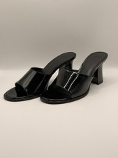 MANGO Women Black Slide High Heel Sandal Sz 38 / US 8