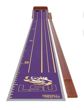 New Perfect Practice Collegiate Putting Mat 9'6" Dustin Johnson Golf LSU Tigers