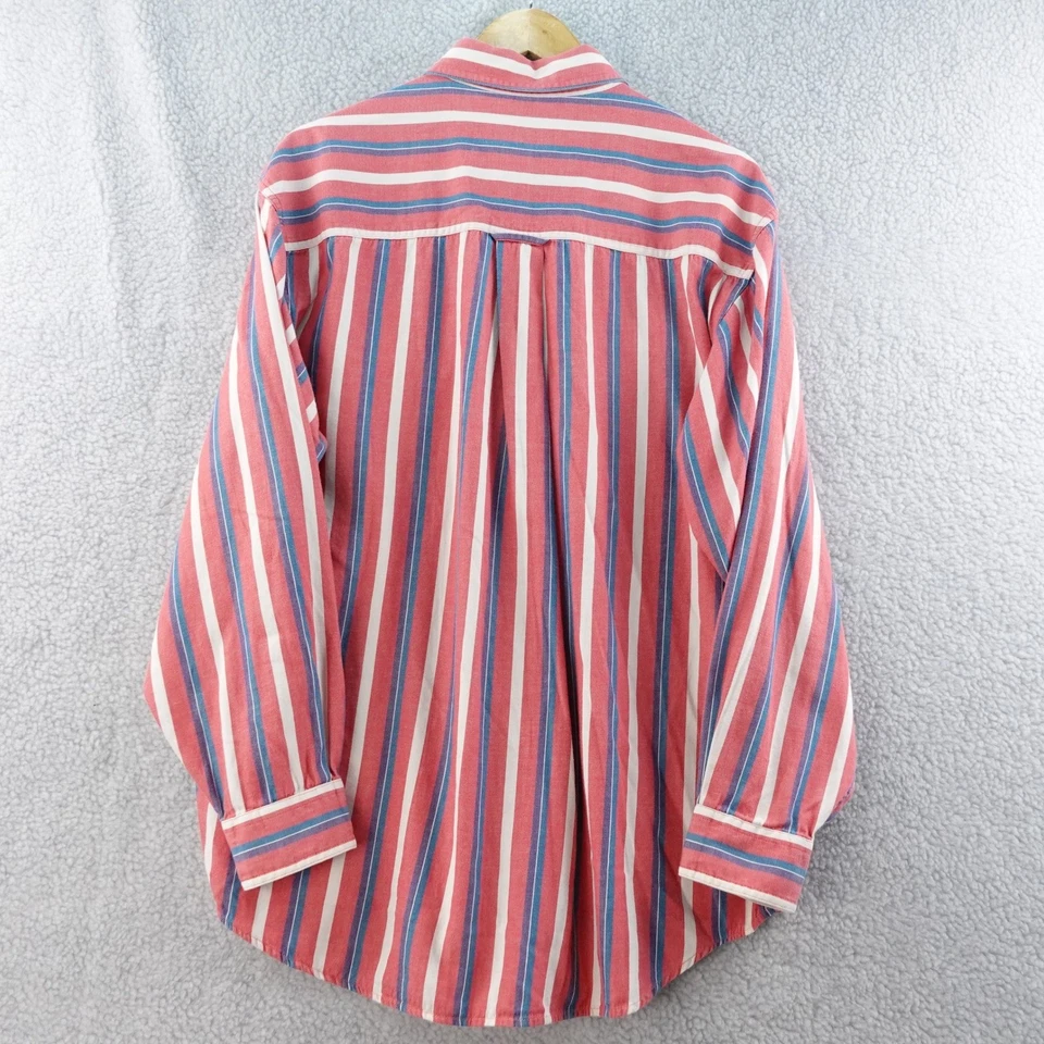 Eddie Bauer Rufton Button Down Shirt Mens L Long Sleeve Cotton Striped Twill - Image 3 of 4