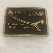 Anacortes Brass Works Brass Belt Buckle Endicott Pipeline Co. 1987 A