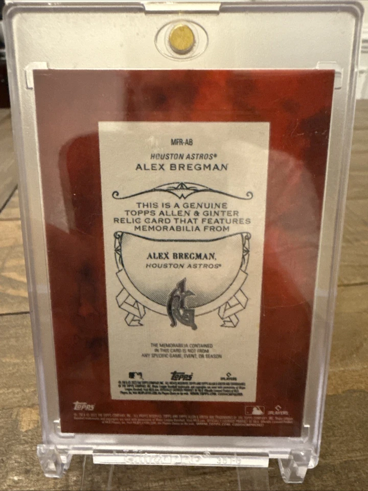 2022 Topps Allen & Ginter - Mini Framed Relics Alex Bregman #MFR-AB (MEM) - Image 2 of 2