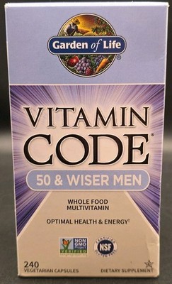 Garden of Life Vitamin Code 50+ Men s Multivitamin Supplement - 240 Capsules