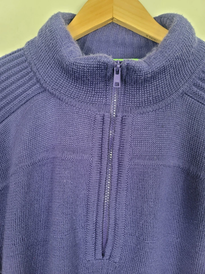 Vintage 80s/90s Obermeyer Ski Sweater 1/4 Zip Apres Ski Wool Blend Men's Size XL - Image 2 of 4