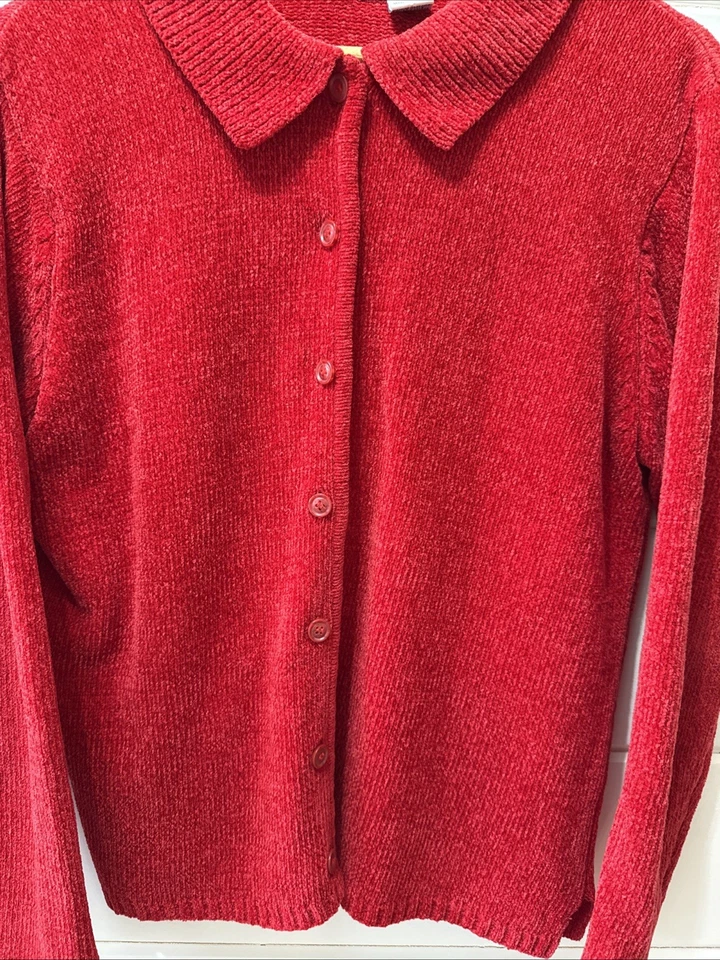 Suéter/Cárdigan Rojo Abotonado Para Mujer Talla M De Colección Jennifer Moore Informal Vacaciones Foto 2 de 4