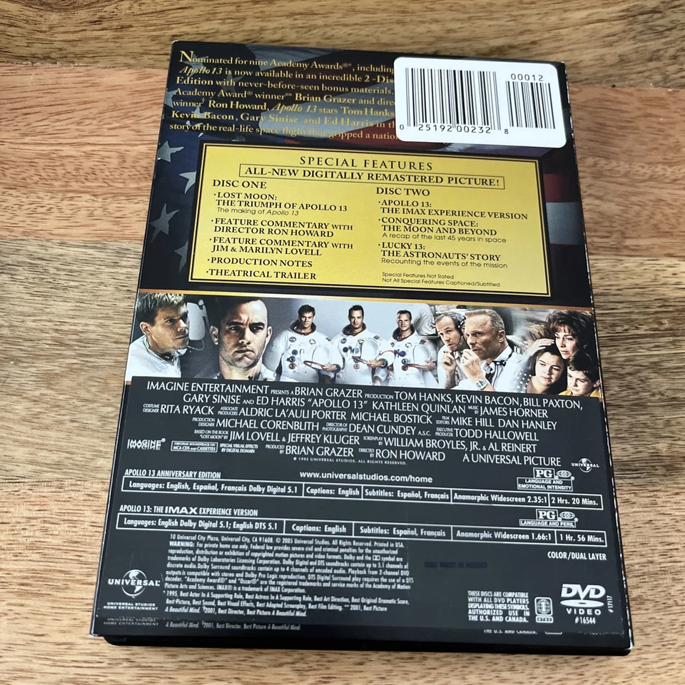 Apollo 13 (2001) DVD 2-Disc Anniversary Edition (2005) Tom Hanks Widescreen - Image 2 of 4