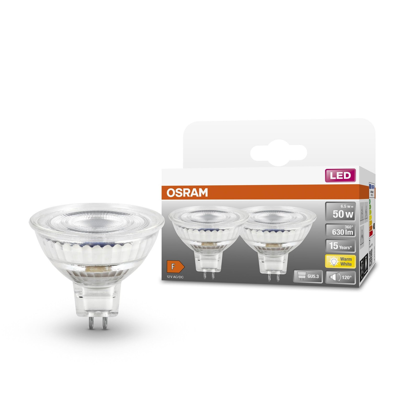 OSRAM Lampada LED LED SPOT MR16 GL 50 con riflettore, a bassa tensione, GU5 nuwA