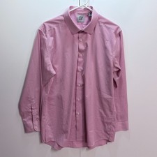 Kilburne  Finch Men's Pink Gingham Long Sleeve Dress Shirt 16.5 32/33